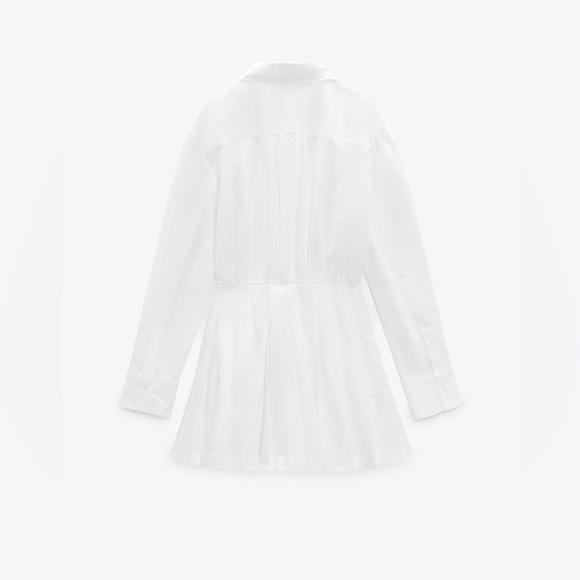 NWT ZARA Pleated Shirt Dress in Size Small - Picture 9 of 12